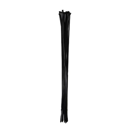 South Main Hardware Cable Tie, 40 in L, 11.6 in Max Bundle Dia., Black, Nylon, 175 lb Strength, 25 PK 220252